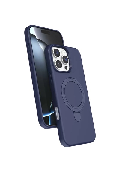 Newface Apple İphone 16 Pro Regal Magsafe Standlı Kapak - Lacivert