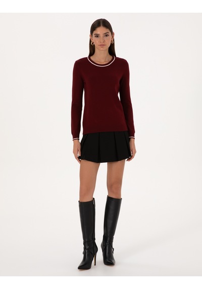 Pierre Cardin Kadın Vişne Kazak /triko 50315910-vr223 Vişne