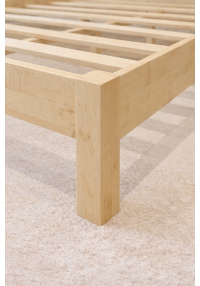 Renazzo Ori On Kiremit Rengi Puf Başlıklı Masif Ahşap Natürel 180x200 Natürel - 180 X 200