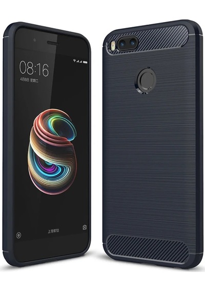 Xiaomi Mi 5x Dark Ultra Koruma Karbon Fiber Doku Silikon Kılıf- 5775 Mh-hs5208-6101