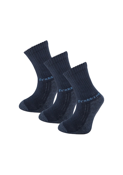 Thermoform Trekking Extra Dolgulu, Darbe Emici Kışlık Unisex Çocuk Çorap 3'lü Paket Lacivert Renkli