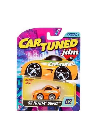 Cartuned Jdm Seri 1 1993 Supra A90 Diecast Oyuncak Araba, Turuncu, Metal Gövde