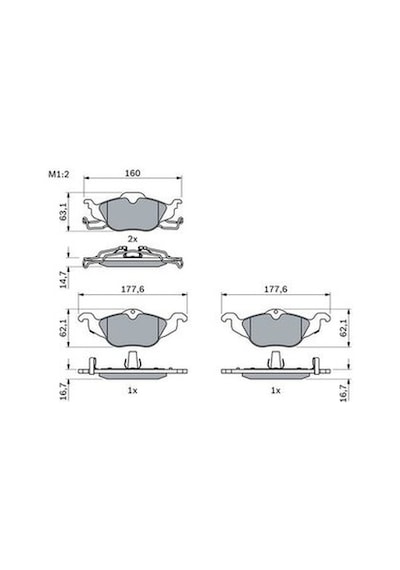 Opel Astra G 1.2 1997-2003 Bosch Ön Balata 23066