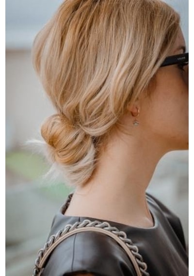 Diamond Line-Gülaylar - Pembe Altın 14 Ayar Sallantılı Halka Küpe N11.9526
