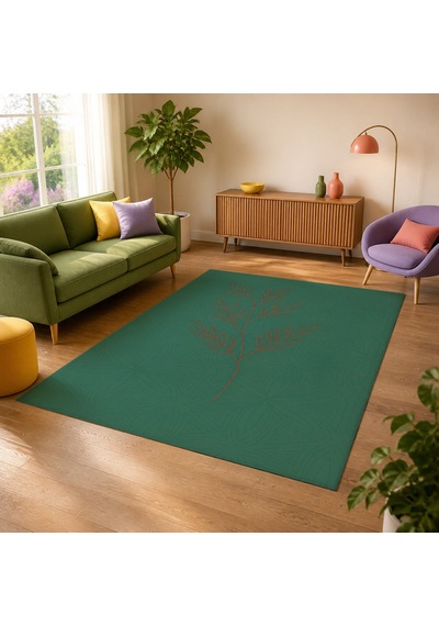 Kartela Halı Evo Halı Jüt Taban Dokuma Halı Yeşil - 120 X 180 Cm
