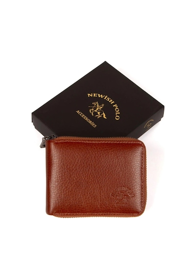 Newish Polo Erkek Hakiki Deri Cüzdan Ve Kartlık - New064 Taba