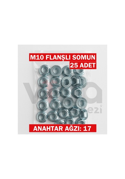 M10 Flanşlı Somun 25 Li Çinko Kaplı 1