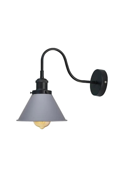 Rsylight Retro Siyah Gri Metal Modern Dekoratif Rustik Aplik Siyah