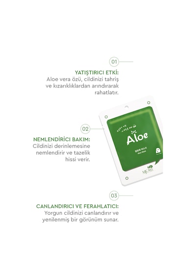 Mjcare On Aloe Mask - Aloe Vera Özlü Yüz Maskesi 20'li