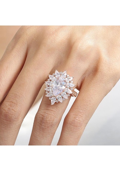 Mia Vento Effective Diamond Londra Tutkusu Rose Renk Işıltılı Gümüş Yüzük
