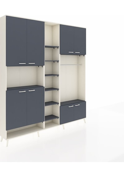 Arges Dolap 18 Raflı 8 Kapaklı Tek Askılı 220x30x243 Aytaşı-antrasit/antrasit Antrasıt/antrasıt Arges Dolap 18 Raflı 8 Kapaklı Tek Askılı 220x30x243 Aytaşı-antrasit/antrasit Antrasıt/antrasıt
