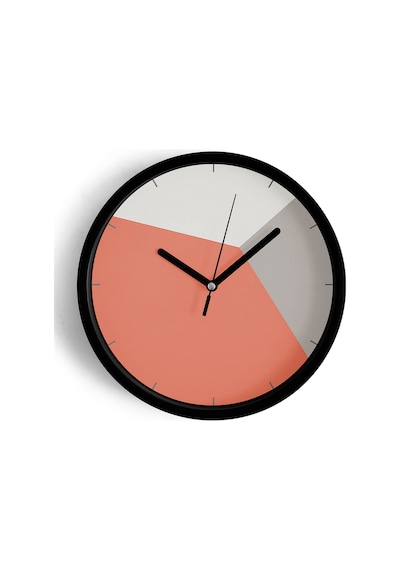 Soyut Geometrik Temalı Modern Duvar Saati - 25cm - Önü Camlı Siyah Kasa - Sessiz Mekanizma-jh0438 Siyah