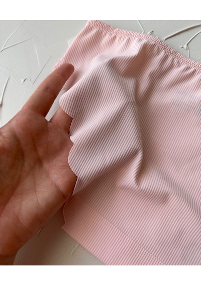 Mikro Lazer Kaşkorse Fitilli Kumaş Normal Bel Dikişsiz Slip/külot Pembe