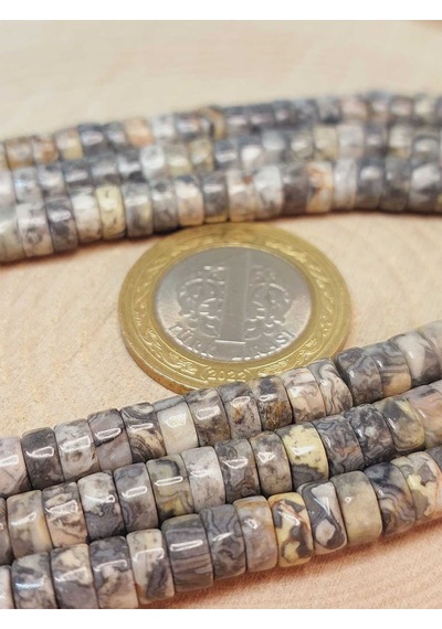Bileklik Boy Jasper Taşı Şekilli 3x6mm Yarım Dizi 49332 18cm Uzunluğundadır Çok Renkli