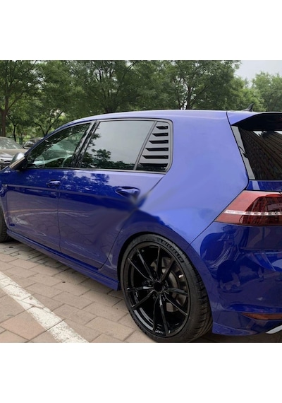 Vw Golf 7-7.5 Kasa İçin Kelebek Cam Vizörü Kaplaması Siyah Renk-Bantlı
