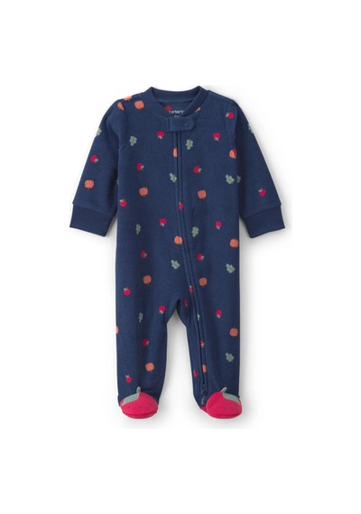 Carter's Kız Bebek Polar Fermuarlı Patikli Tulum Lacivert 1w11491
