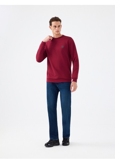 Regular Fit Erkek Sweatshirt Red Wine