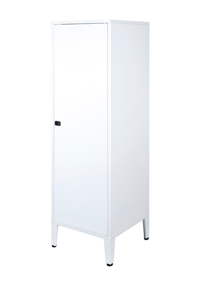 Alfahome Ziglat Serisi Kilitli Metal Home Office Dolabı Metal Kapaklı Beyaz Ral 9003 450x1390x450 Mm Gri-beyaz