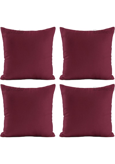 Dekoratif 4'lü Kırlent Yastık Kılıfı Seti - 42 X 42 Cm - Bordo