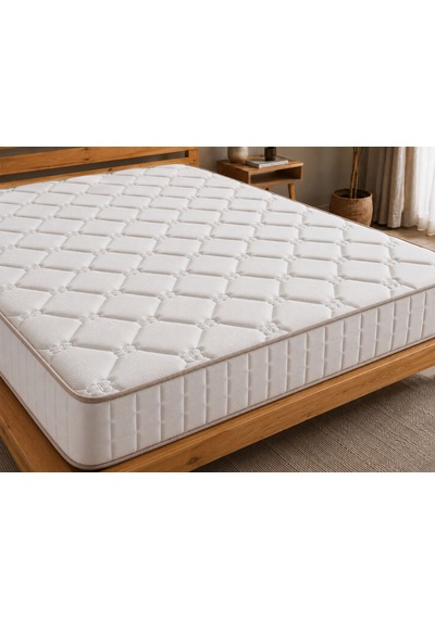 Lilyum Full Ortopedik Bonel Yaylı Yatak 21 Cm Tek & Çift Kişilik Beyaz
