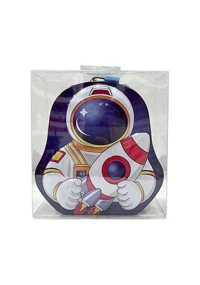 Kulplu Metal Astronot Kumbara Çok Renkli