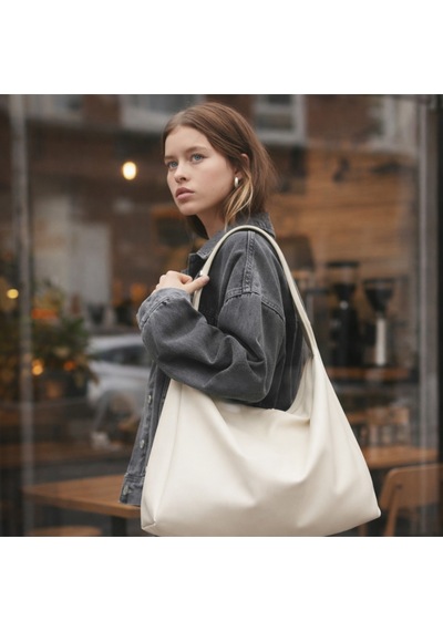 Vogueastyle Minimal Oversize Omuz Çantası Günlük & Ofis Şıklığı Beyaz