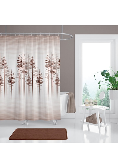 Banyo Duş Perdesi 3390 120x200 Perde Borusu Askı Aparatı 90x130 Hediyeli Çok Renkli