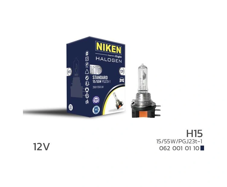 Nıken H15 15w/55w Halojen Ampul Pgj23t-1 125 10 Adet