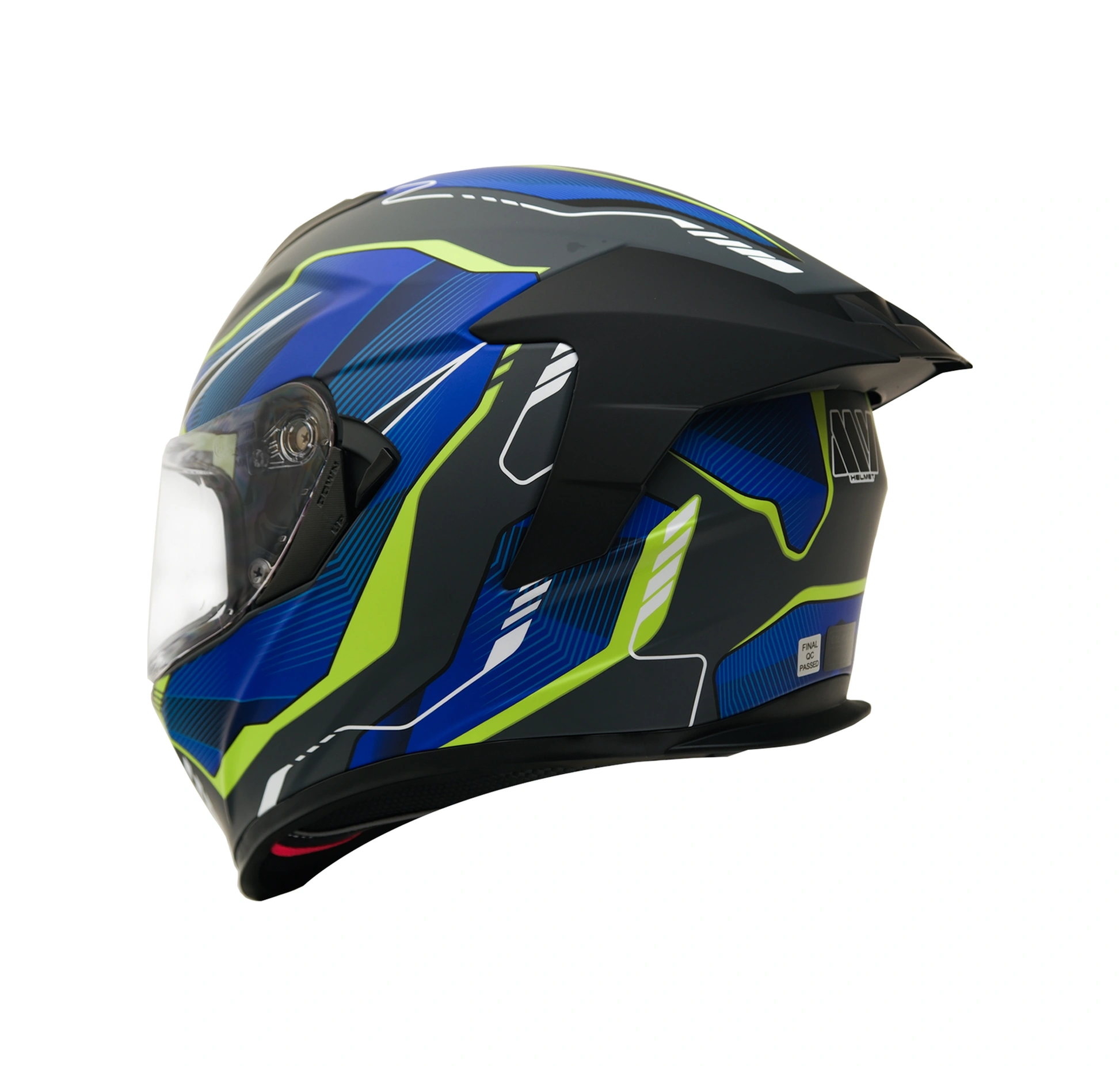 Gp My Helmet Mks001-Egby Yarış Spoiler Güneş Vizörlü Şeffaf Full Face Motosiklet Kaskı Çok Renkli