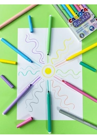 Pastel Süper Yıkanabilir Keçeli Kalem 8'li 0
