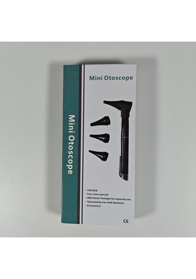 Mini Otoskop Kulak Muayene Cihazı - Led Işıklı Kbb Kalem Fener Ve 4 Boy Spekülüm Uç Seti