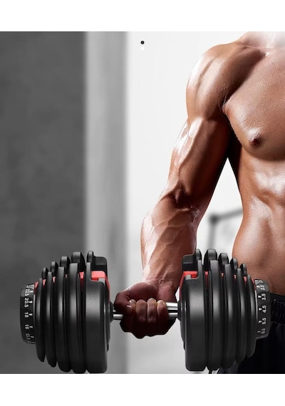 Valkyrie 24kg Ayarlanabilir Dambıl Seti 1 Adet Profesyonel 1. Kalite Dumbbell Kolay Kullanım Ev İçin İdeal Dambıl Siyah