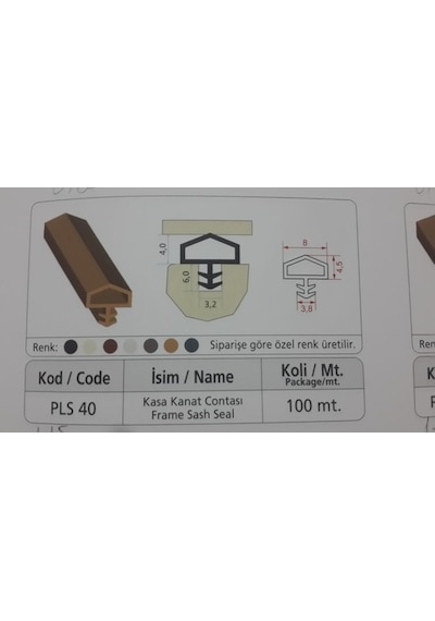 5 m Kapı Fitili-Plastik Kasa Kanat Contası Plastic Frame Sash Seals