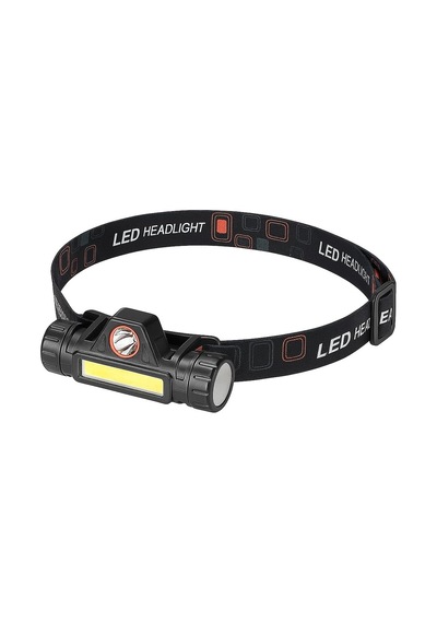 200 Lümen Mir Led Kafa Feneri Mini Led Far Usb Şarj Edilebilir Ayarlanabilir Açı Su Geçirmez Hafif Cob Kafa Lambası Dağ Tırmanışı Gece Balıkçılık Enerji Sınıfı A Siyah