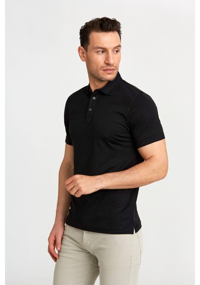 Bisse Merserize Pike Polo Yaka T-shırt Sıyah Ts24y24105 D99 Siyah