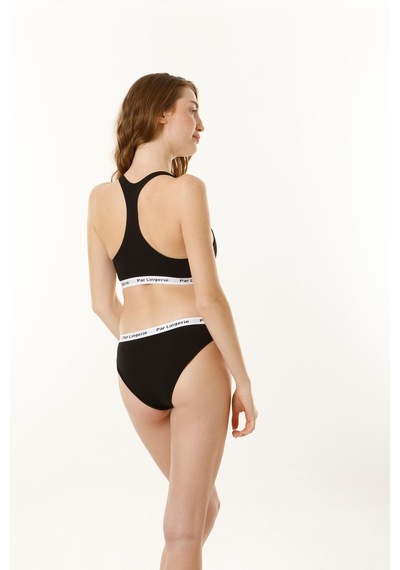Parlingerie Sporcu Büstiyer Takım Siyah