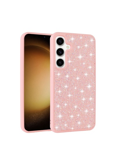 Galaxy Uyumlu S24 Kılıf Simli Pırlanta Taşlı Kamera Yükseltili Silikon Pazarplus Lila