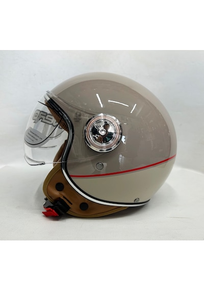 Nero Tk-06 Şefaf Vizörlü Yarım Açık Kask Parlak Bej
