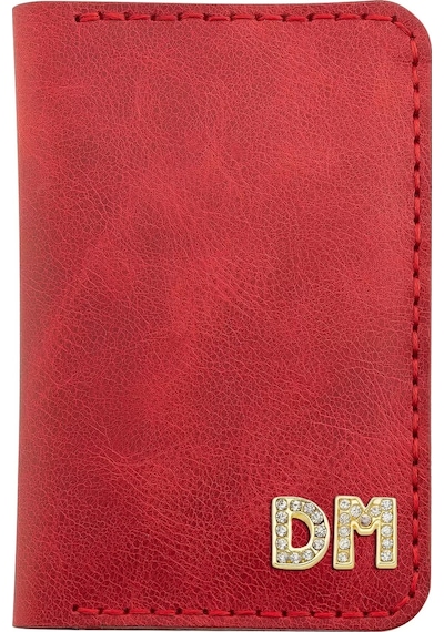 Twingold İsme Özel Dikey Mini Cüzdan - %100 Rainbow Deri - A010005 - Kırmızı Kırmızı