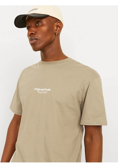 Jack & Jones Jorvesterbro Tee Ss Erkek T-shirt 12240121 Bej