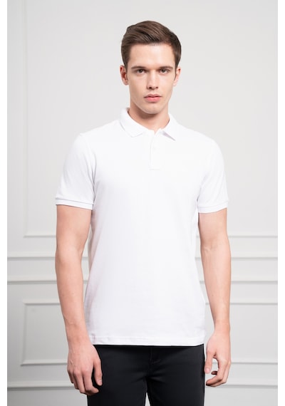 Erkek Beyaz Basic Polo Yaka Dynamic Fit T-shirt 25yc018003600 Beyaz Beyaz
