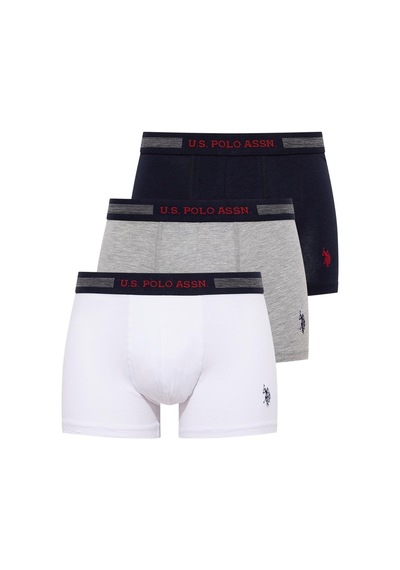 U.S. Polo Assn. U.s Polo Assn. 90004 Erkek Battal 3'lü Boxer-lacivert&grimelanj&beyaz Lacivert
