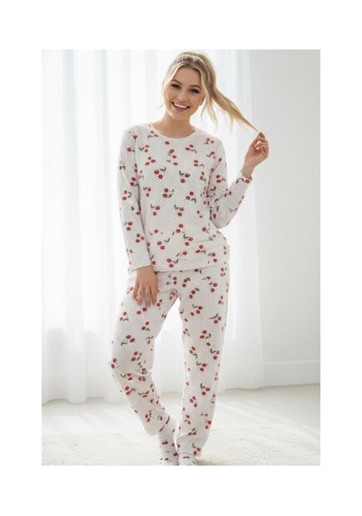 Siyah İnci Mevsimlik İnce Bisiklet Yaka Örme Pijama Takım 7979 Kiraz Desen Siyah İnci Mevsimlik İnce Bisiklet Yaka Örme Pijama Takım 7979 Kiraz Desen