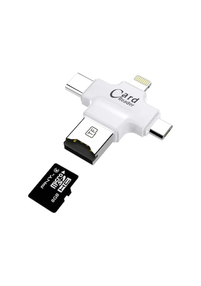 Card Reader 4ın1 Type-c- iPhone Uyumlu Lightning-micro Usb Hafıza Kart Okuyucu- 5775