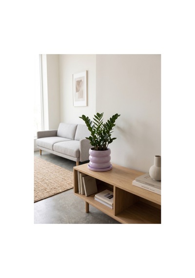 Tria Seramik Saksı Lila Çap:17cm Yük:15cm Tabaklı