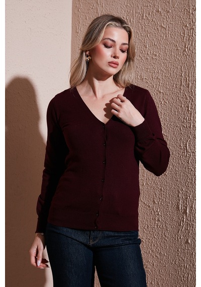 Fashion Friends Bayan Hırka 25k0781k1 Bordo Bordo