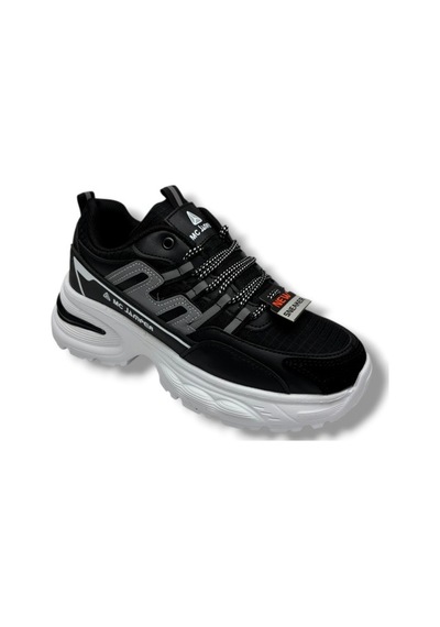 Marco Jamper 2286-26 Anorak Deri Anatomik Kadın Sneaker Siyah Beyaz Siyah
