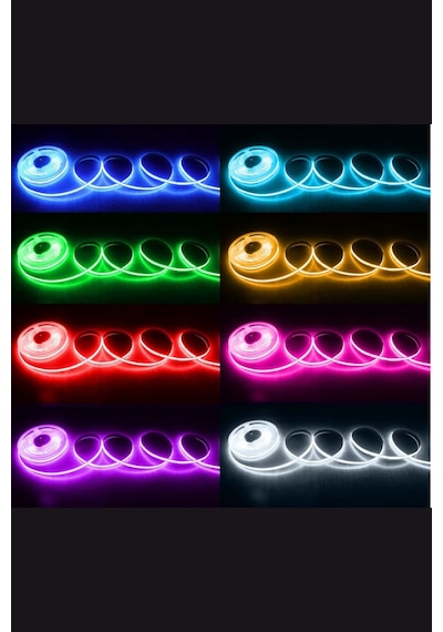 12v Cob Şerit Led 3mm 400 Ledli İnce Esnek Sarı Amber Cob Led Ip20 5 Metre