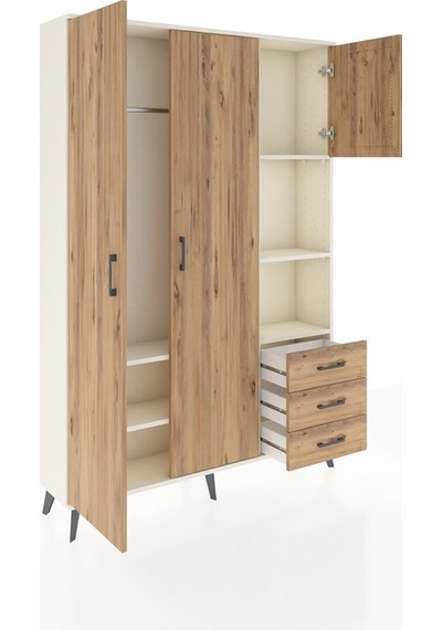 Arges Dolap 5 Raflı 3 Çekmeceli Tek Askılı 132x30x195 Aytaşı-çam/çam Atlas Çam/atlas Çam Arges Dolap 5 Raflı 3 Çekmeceli Tek Askılı 132x30x195 Aytaşı-çam/çam Atlas Çam/atlas Çam