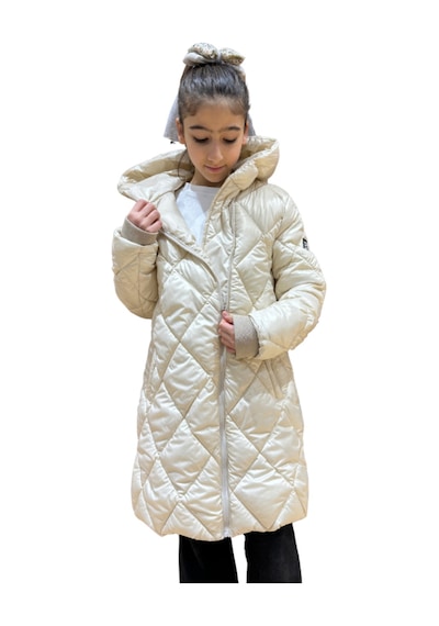 Kız Çocuk Kapüşonlu Kaban 51329 Bej